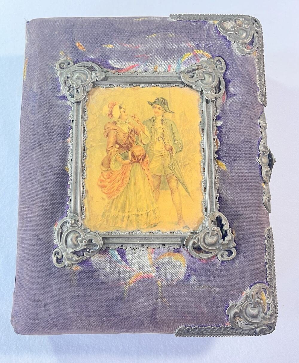 Antique Victorian Celluloid Velvet Photo Album